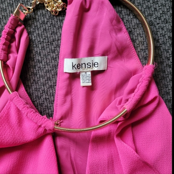 🩷 Kensie Size 8 Women's Draped Snake-Chain Keyhole Dress-ROSE - Picture 2 of 11